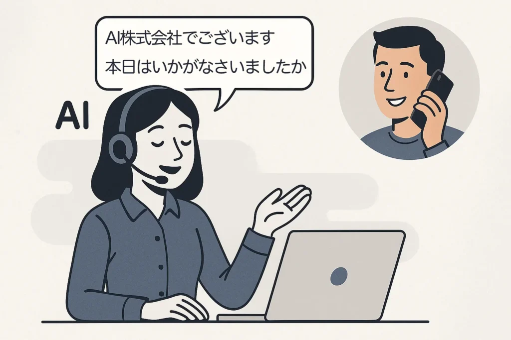 音声AIが人間のように話して電話対応をしている